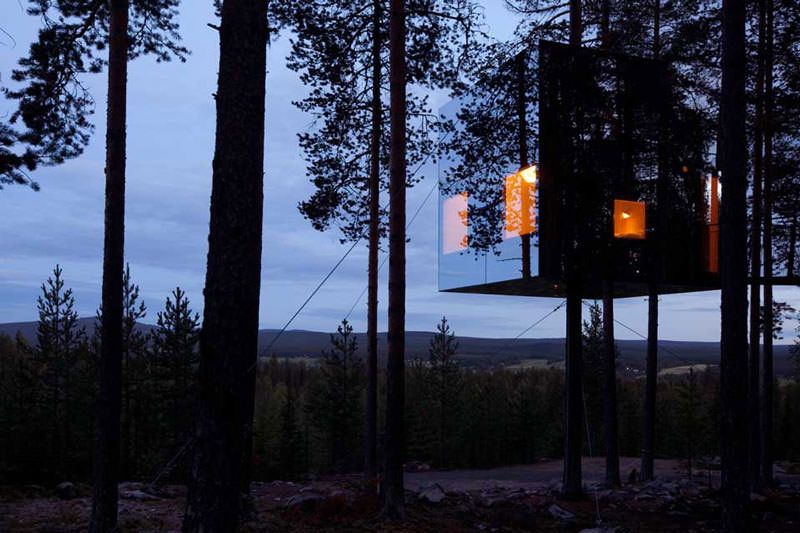 mirrorcube treehouse hotel pohon swedia