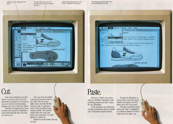 iklan komputer jadul klasik apple cut and paste