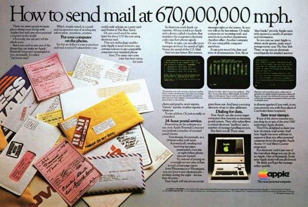 iklan komputer jadul klasik apple send mail