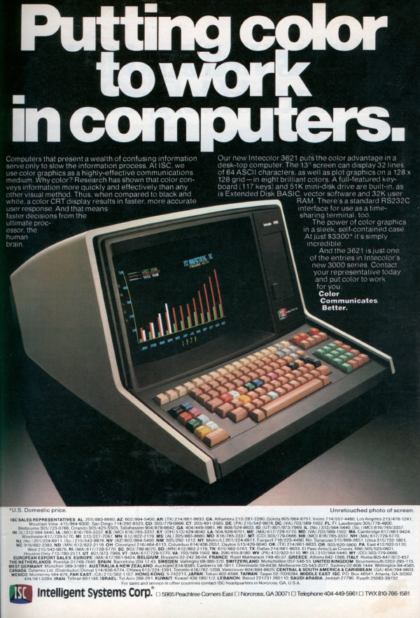 iklan komputer jadul klasik putting work into color
