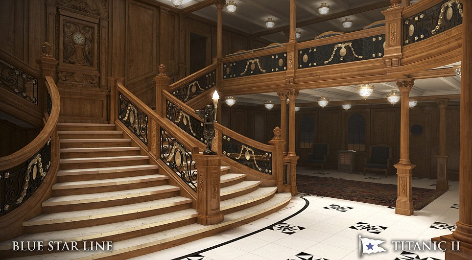Handout of artist's rendering of the interior of the proposed cruise ship Titanic II in New York
