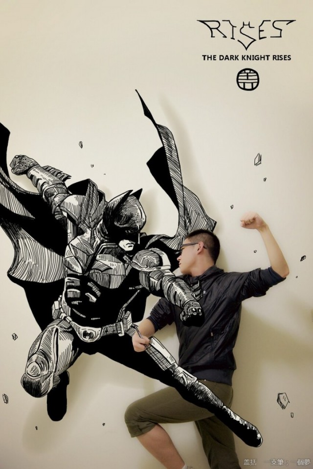 Illustrasi 3D Gaikuo Captain Batman