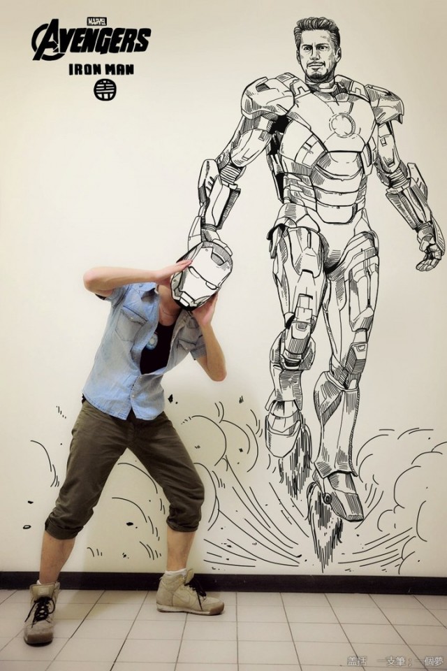 Illustrasi 3D Gaikuo Captain Iron Man
