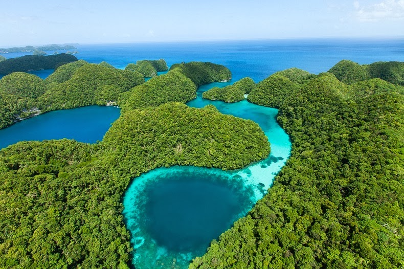 The Rock Islands of Palau Lagoon