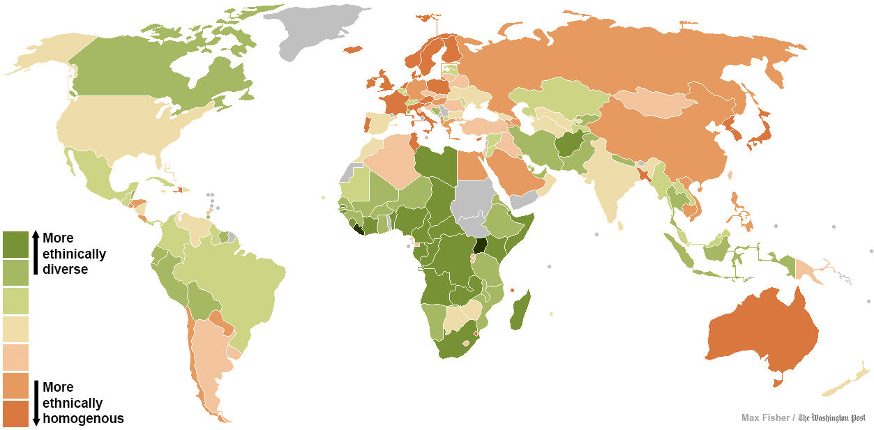 peta dunia negara paling beragam