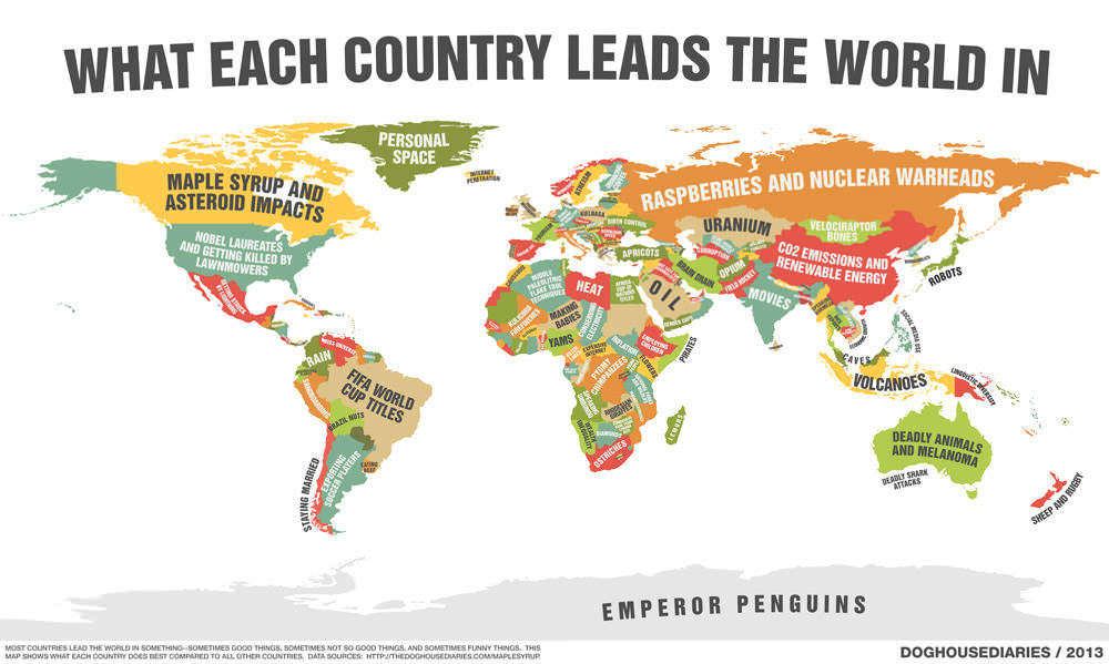 peta dunia sebutan paling terkenal sebuah negara