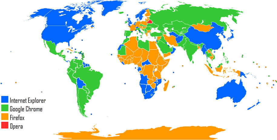 peta dunia web browser yang paling banyak digunakan